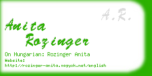 anita rozinger business card